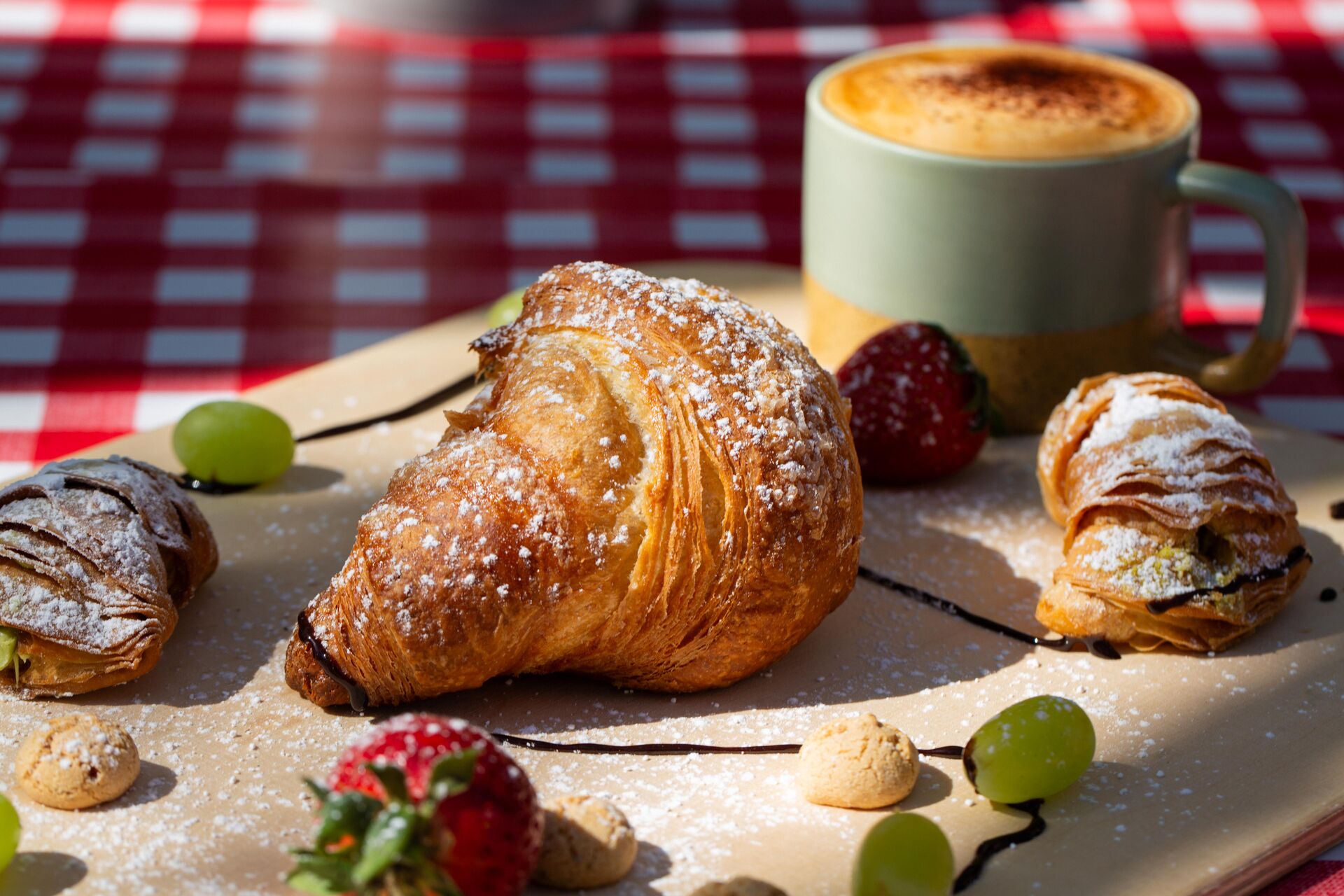 Croissants and cappuccino