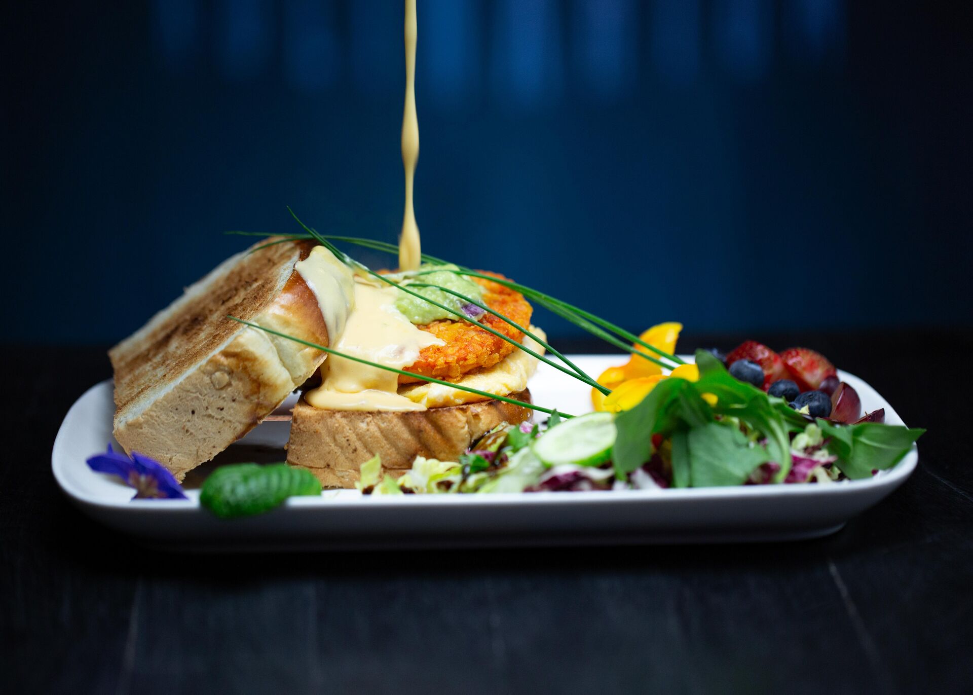 Toast with hollandaise